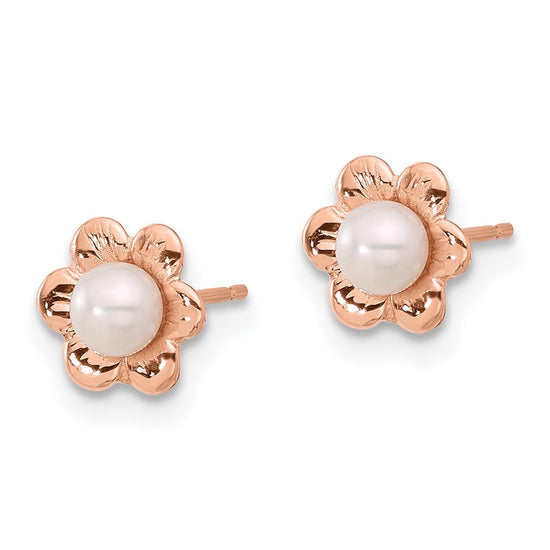 Gold FWC Pearl Post Earrings