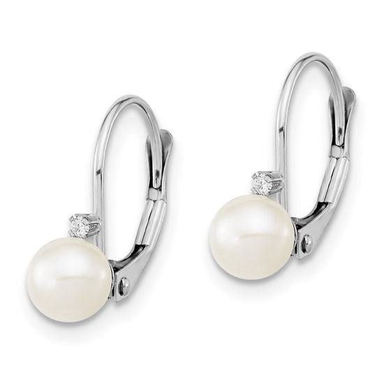 FWC Pearl & Diamond Leverback Earrings