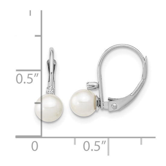 FWC Pearl & Diamond Leverback Earrings
