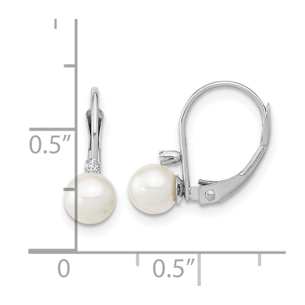 FWC Pearl & Diamond Leverback Earrings