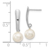 6-7mm White Round FWC Pearl Dangle Post Earrings