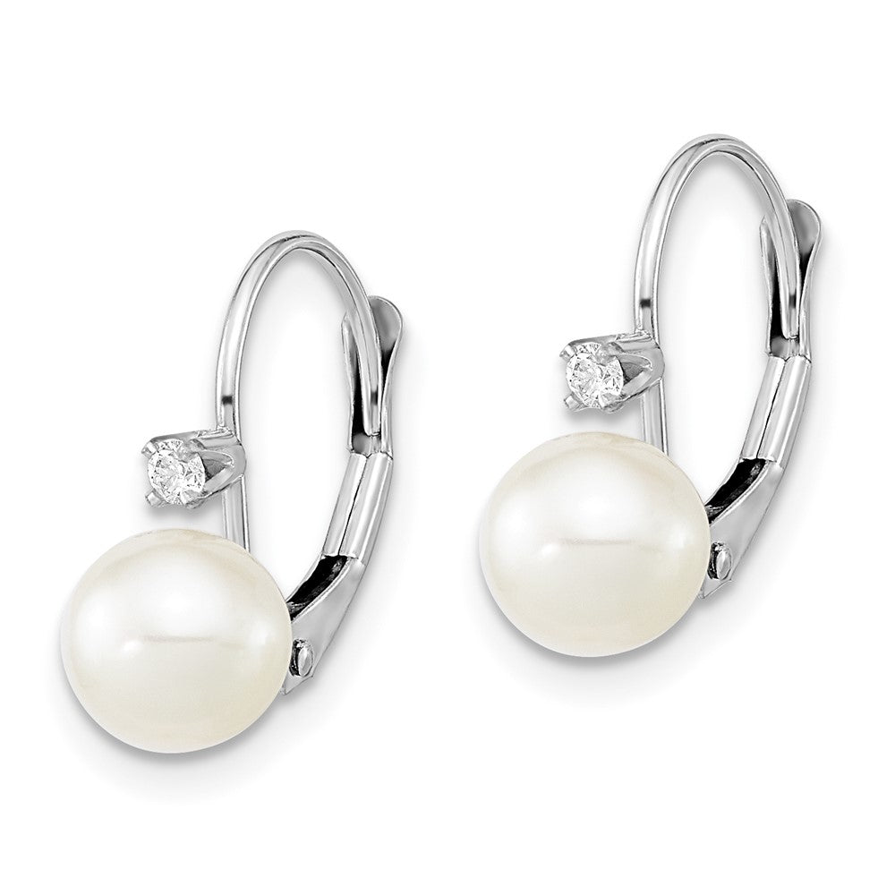 FWC Pearl & Diamond Leverback Earrings