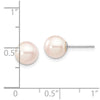 14k White Gold 7-8mm White Round Akoya Saltwater Cultured Pearl Post Earrings