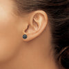 14k White Gold 8-9mm Black Round Black Akoya Saltwater Cultured Pearl Post Earrings