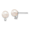 Saltwater Akoya Pearl & Diamond Post Earrings