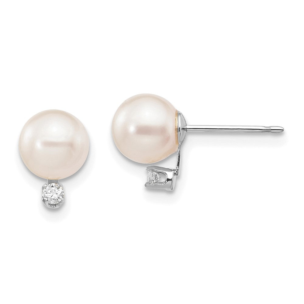 Saltwater Akoya Pearl & Diamond Post Earrings
