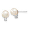 Saltwater Akoya Pearl & Diamond Post Earrings