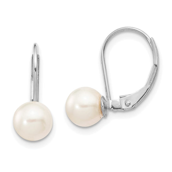 Saltwater Akoya Cultured Pearl Leverback Earrings