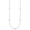Gold Freshwater Cultured White Near Round Pearl Necklace
