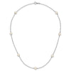 Gold Freshwater Cultured White Near Round Pearl Necklace