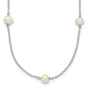 Gold Freshwater Cultured White Near Round Pearl Necklace