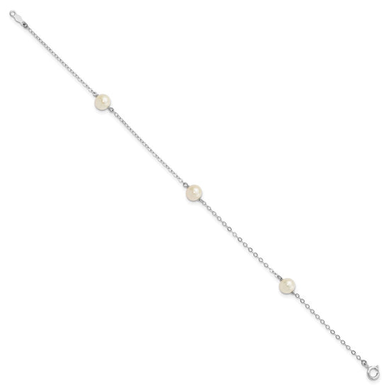 Gold Freshwater Cultured White Near Rounded Bracelets