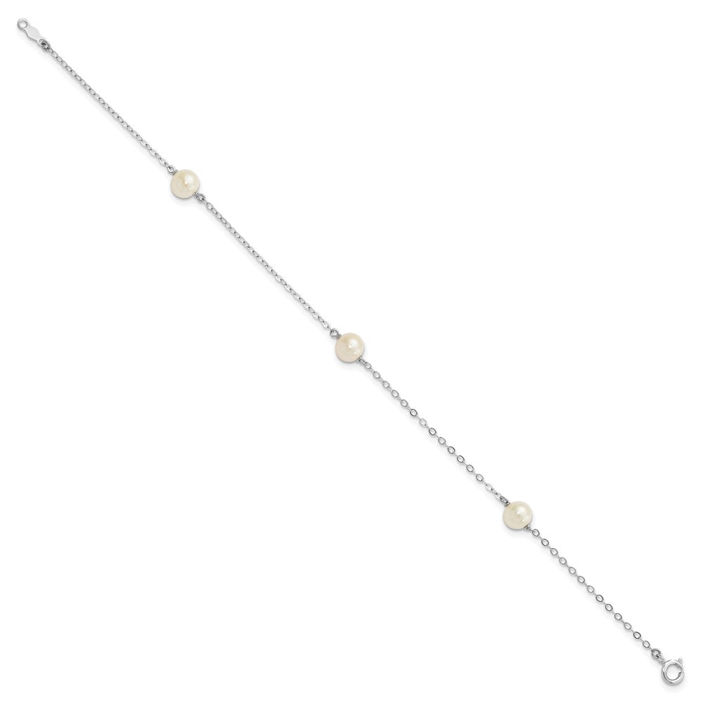 Gold Freshwater Cultured White Near Rounded Bracelets