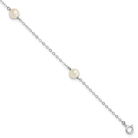 Gold Freshwater Cultured White Near Rounded Bracelets