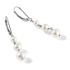 14k White Gold 4-6mm White Semi-Round Freshwater Cultured Pearl Dangle Leverback Earrings