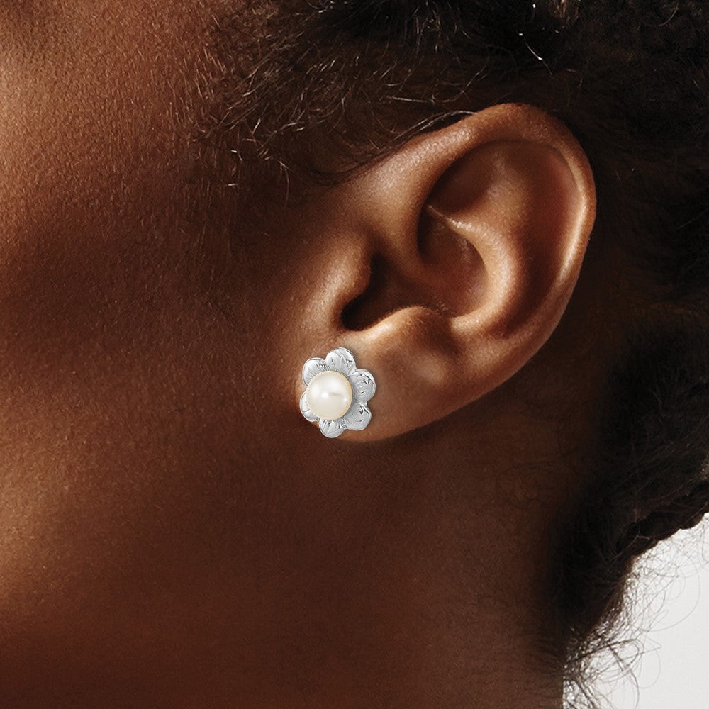 Gold FWC Pearl Post Earrings