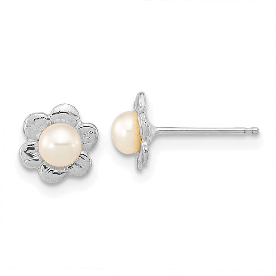 Gold FWC Pearl Post Earrings