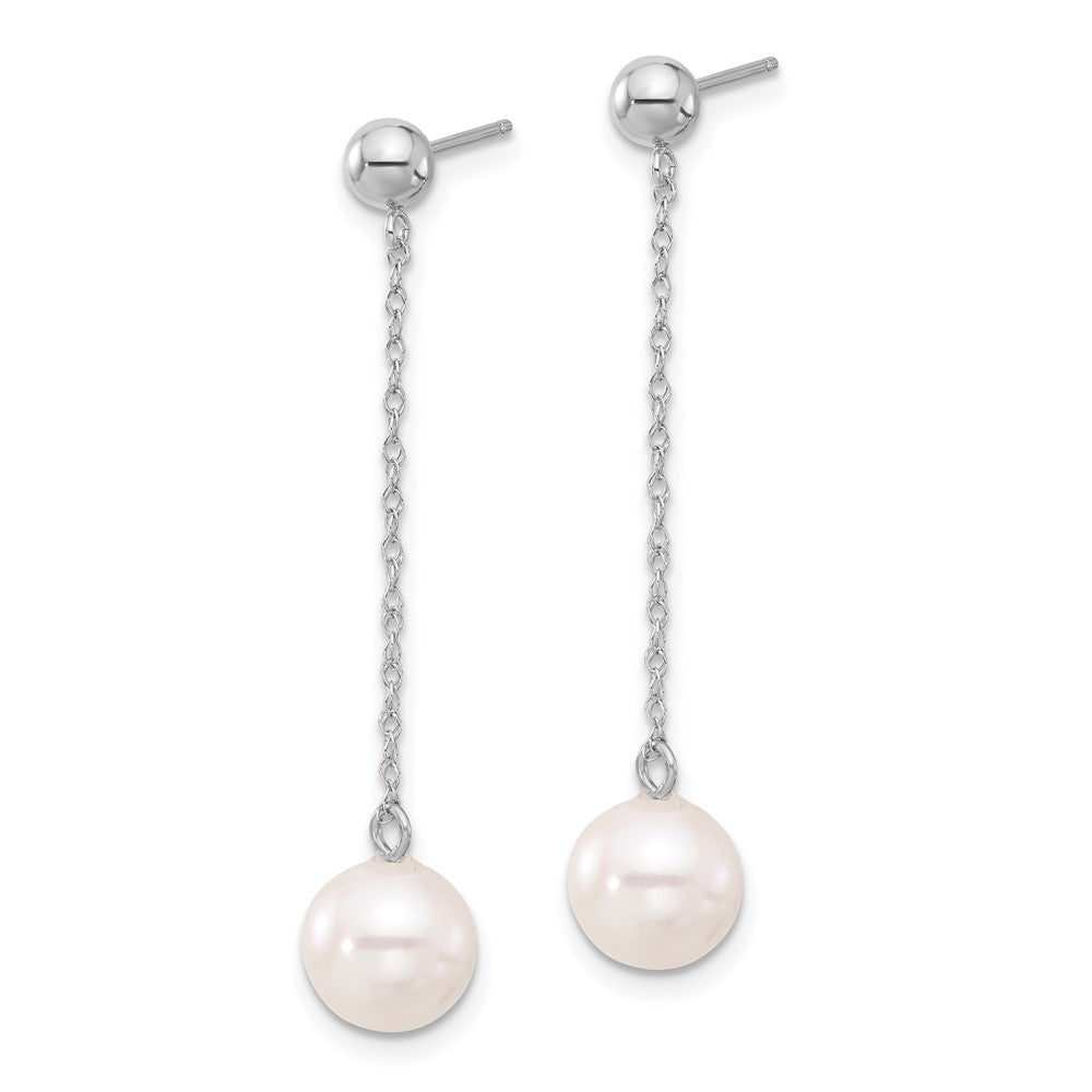 Fresh Water Cultured Round Pearl Dangle Post Earrings