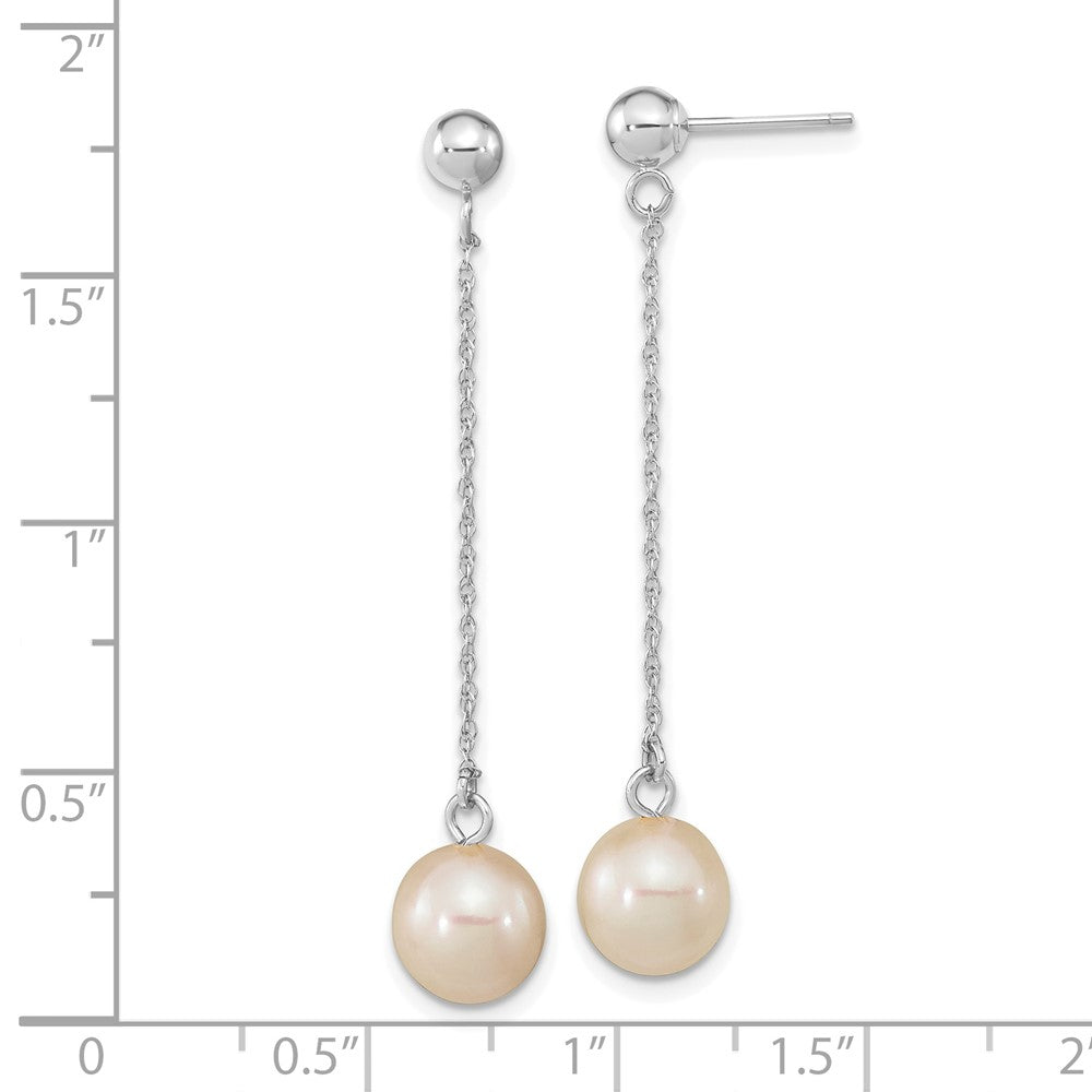 Fresh Water Cultured Round Pearl Dangle Post Earrings