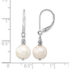 Gold FWC Pearl Dangle Leverback Earrings