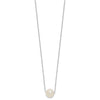14k White Gold 10-11mm White Near Round Freshwater Cultured Pearl 17 inch Necklace