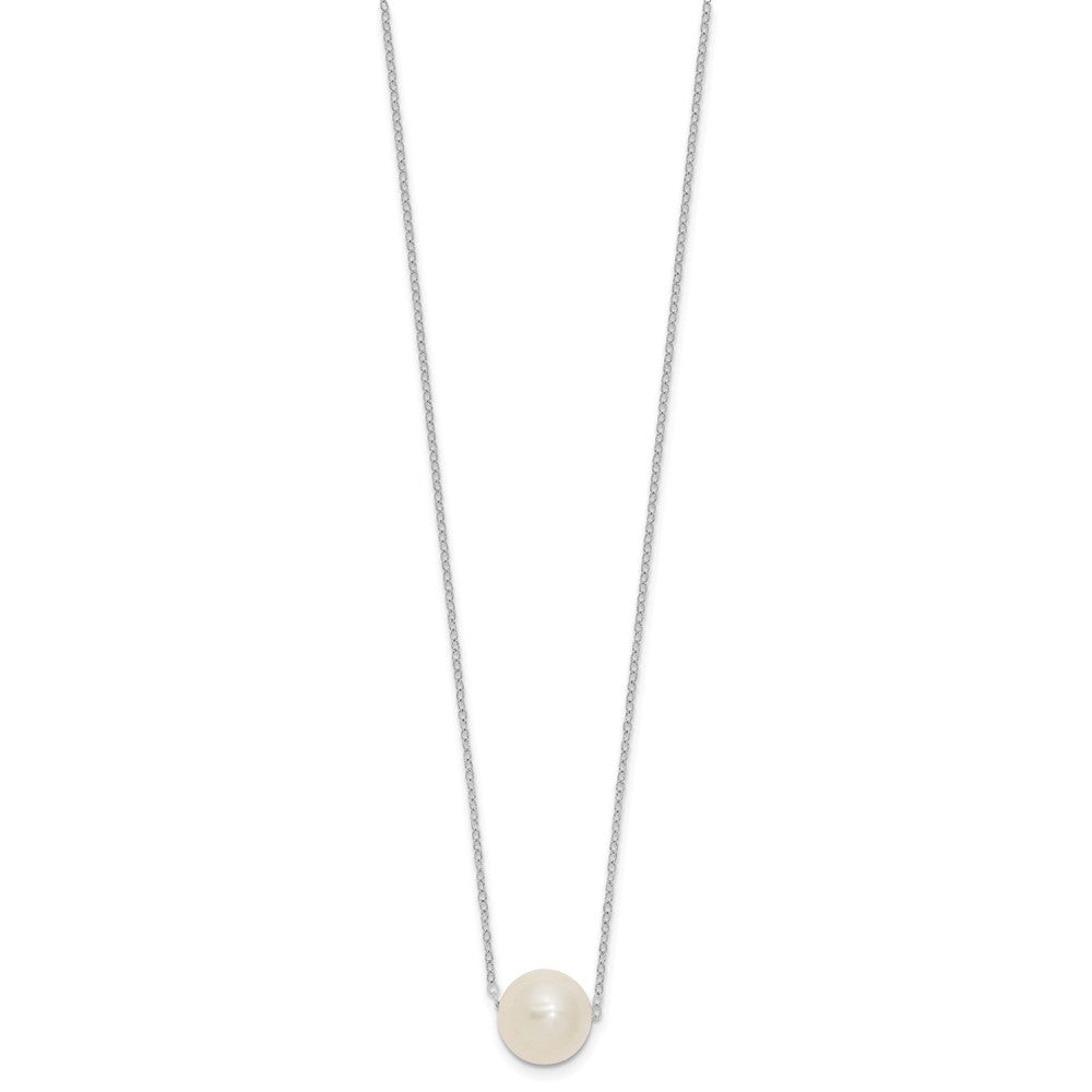 14k White Gold 10-11mm White Near Round Freshwater Cultured Pearl 17 inch Necklace