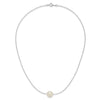 14k White Gold 10-11mm White Near Round Freshwater Cultured Pearl 17 inch Necklace