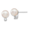 Saltwater Akoya Pearl & Diamond Post Earrings