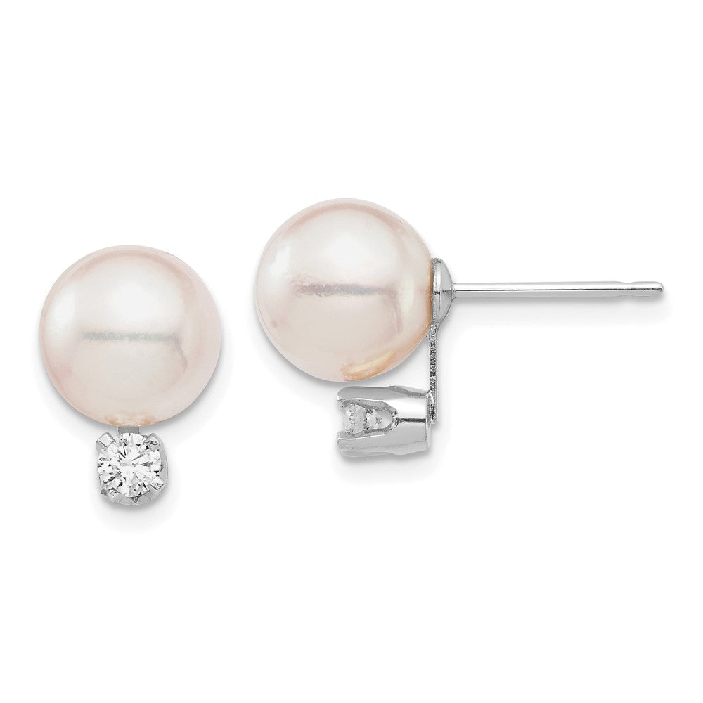 Saltwater Akoya Pearl & Diamond Post Earrings