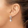 Gold FWC Pearl Dangle Hoop Earrings
