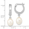 Gold FWC Pearl Dangle Hoop Earrings