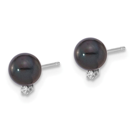 Saltwater Akoya Pearl & Diamond Post Earrings