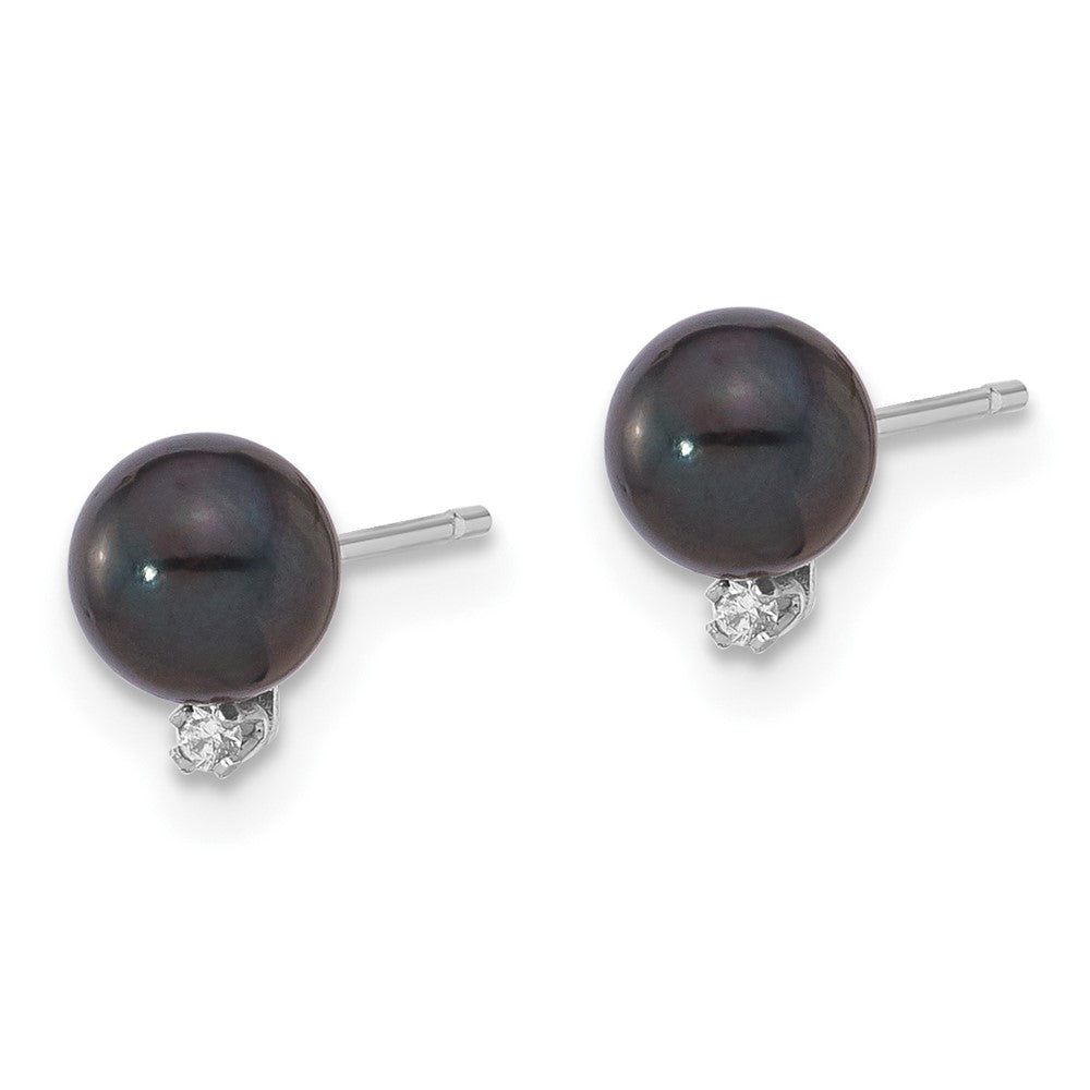 Saltwater Akoya Pearl & Diamond Post Earrings