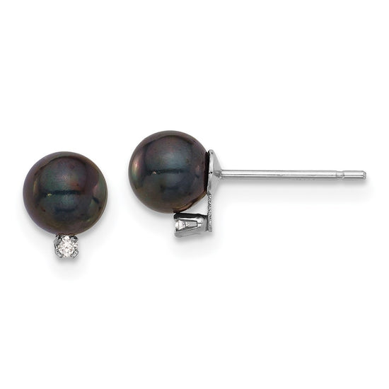 Saltwater Akoya Pearl & Diamond Post Earrings