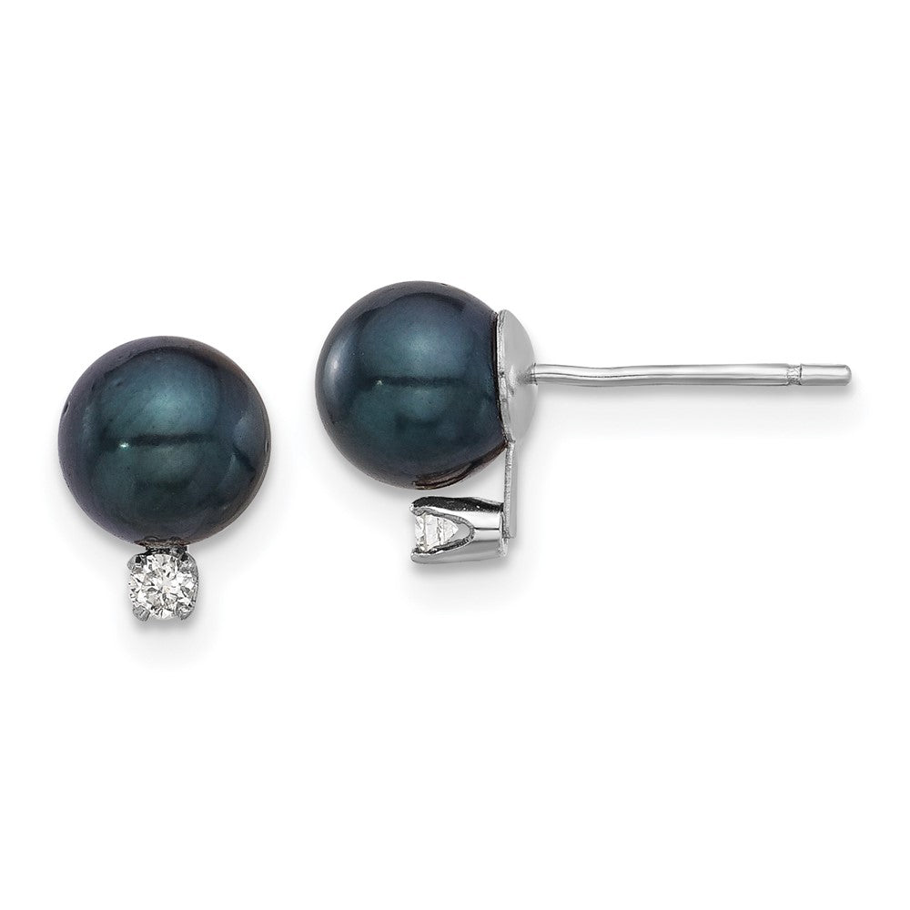 Saltwater Akoya Pearl & Diamond Post Earrings