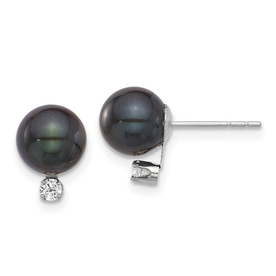 Saltwater Akoya Pearl & Diamond Post Earrings