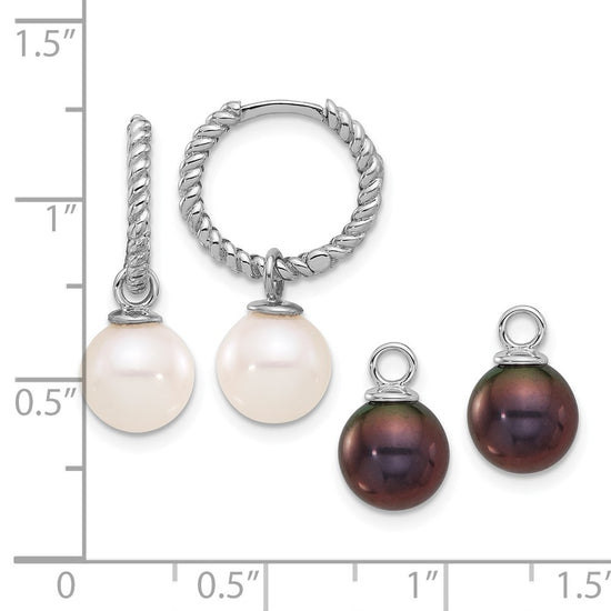 Gold FWC Pearl Dangle Hoop Earrings Sets