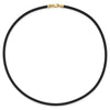 14k Yellow Clasp 3mm 16 inch Black Rubber Cord Necklace