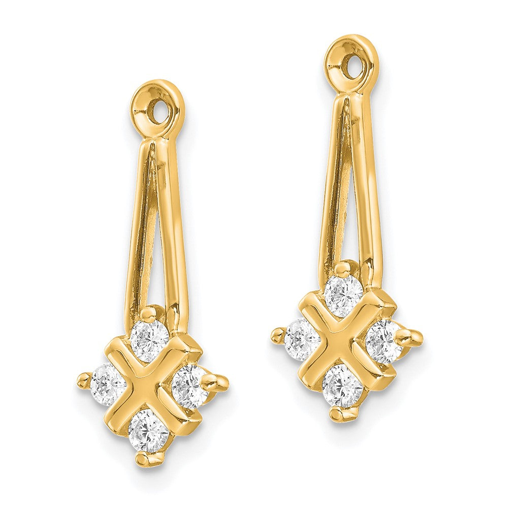 14k 1/4 carat VS Diamond Dangle Cluster Earring Jackets