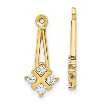 14k 1/4 carat VS Diamond Dangle Cluster Earring Jackets