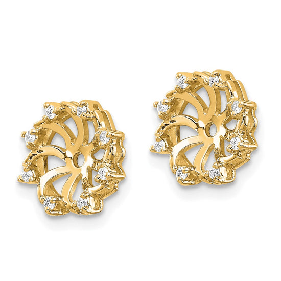 14k 1/15 carat A Diamond Earring Jackets
