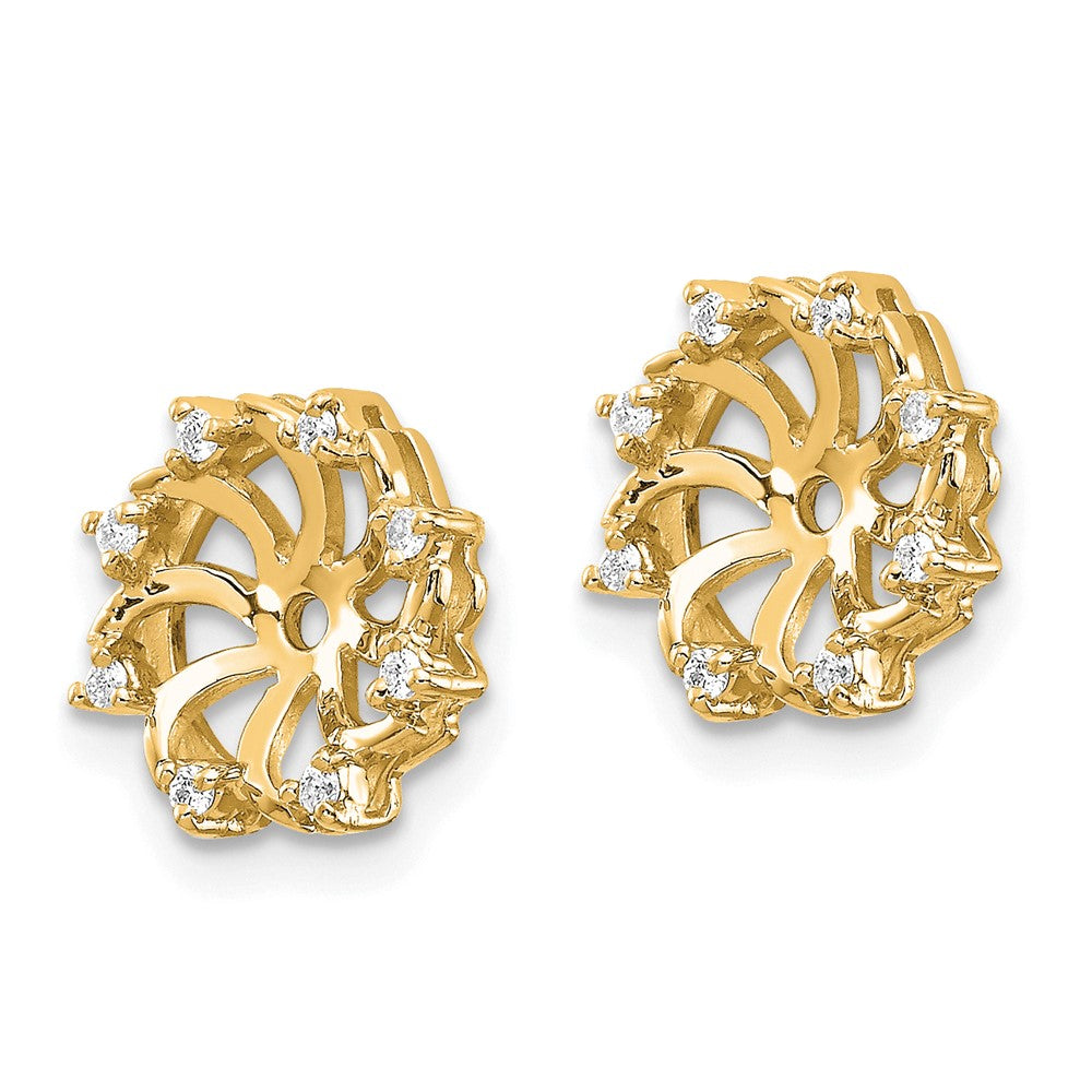 14k 1/15 carat AAA Diamond Earring Jackets