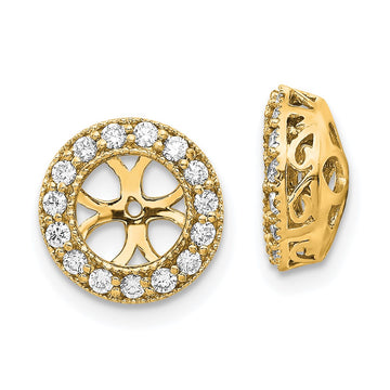 14k 1/3 carat AA Diamond Circle Earring Jackets