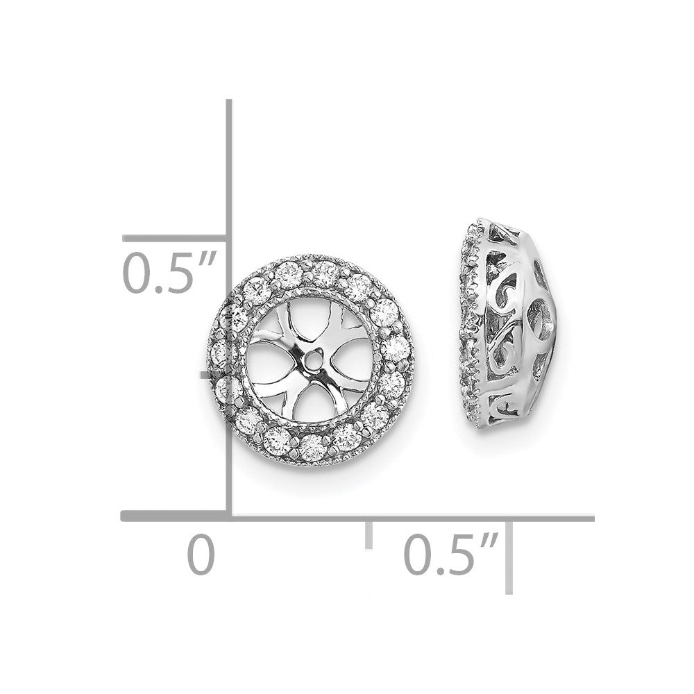 14k White Gold 1/3 carat AA Diamond Circle Earring Jackets