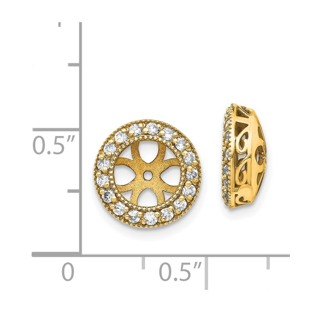 14k 3/8 carat AA Diamond Circle Earring Jackets