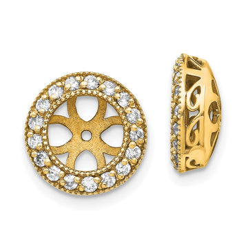 14k 3/8 carat AA Diamond Circle Earring Jackets