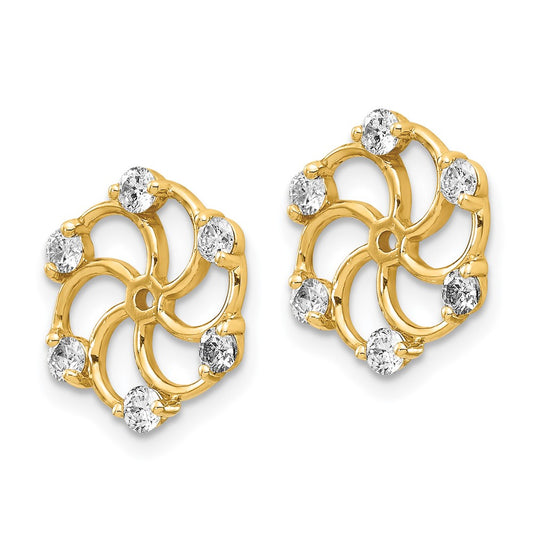 14k 3/8 carat AA Diamond Earring Jackets