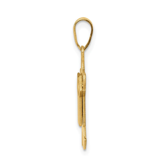 14k The Kids Solid Satin Small Boy Engravable Joy Charm
