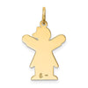 14k The Kids Small Girl with Ruffles Engravable Love Charm