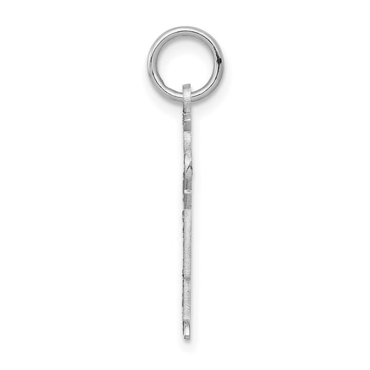 14k White Gold The Kids Small Boy with Hat Engravable Kiss Charm
